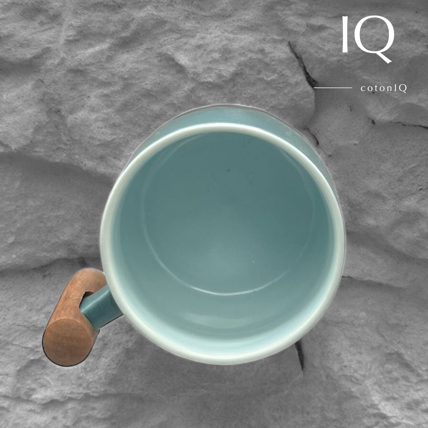 Designer-Espressotasse mit Holzgriff – Schwarz-Grün – 70 ml