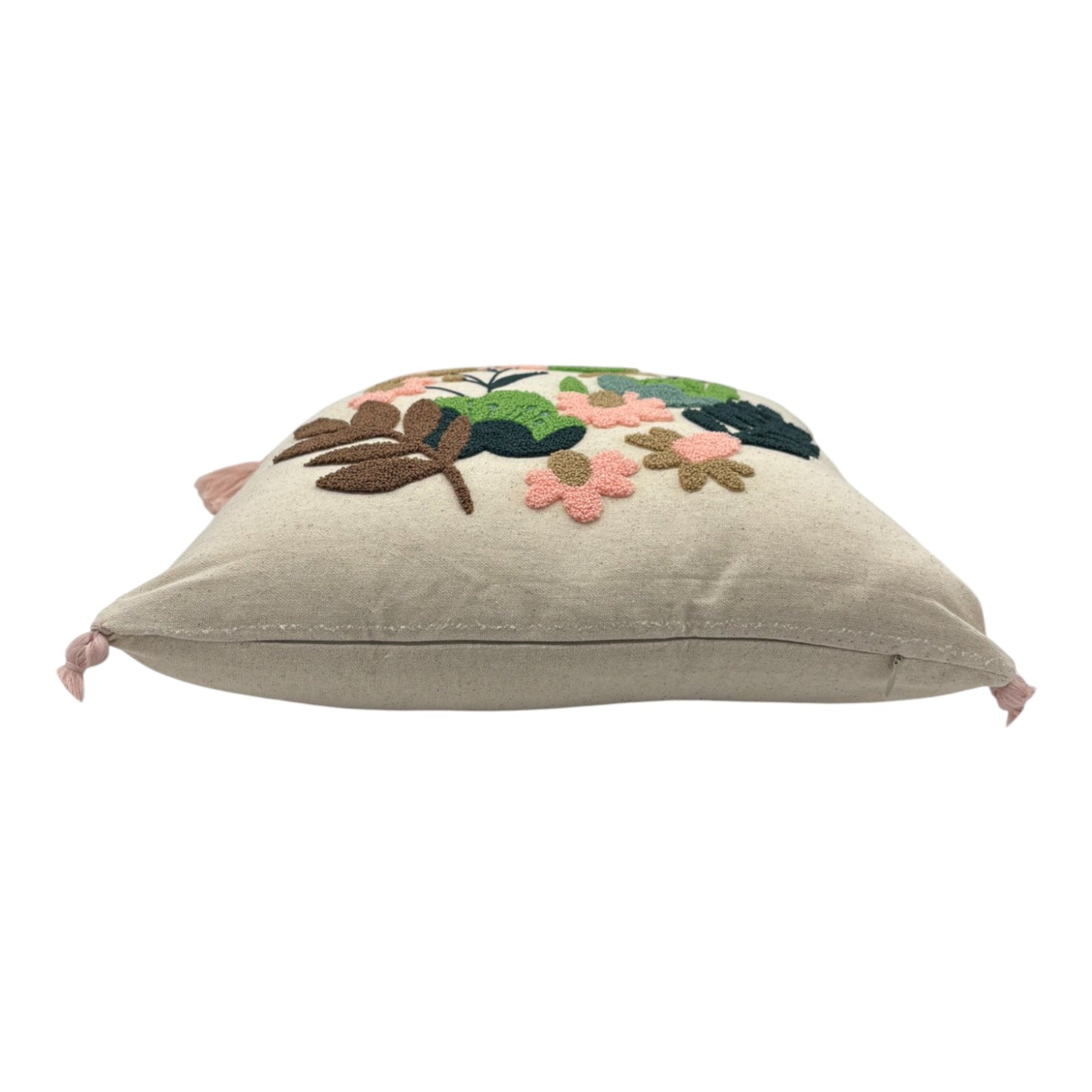 Dekokissen mit Punch Stickerei - Blume - Blumenstrauss - 43 x 43cm