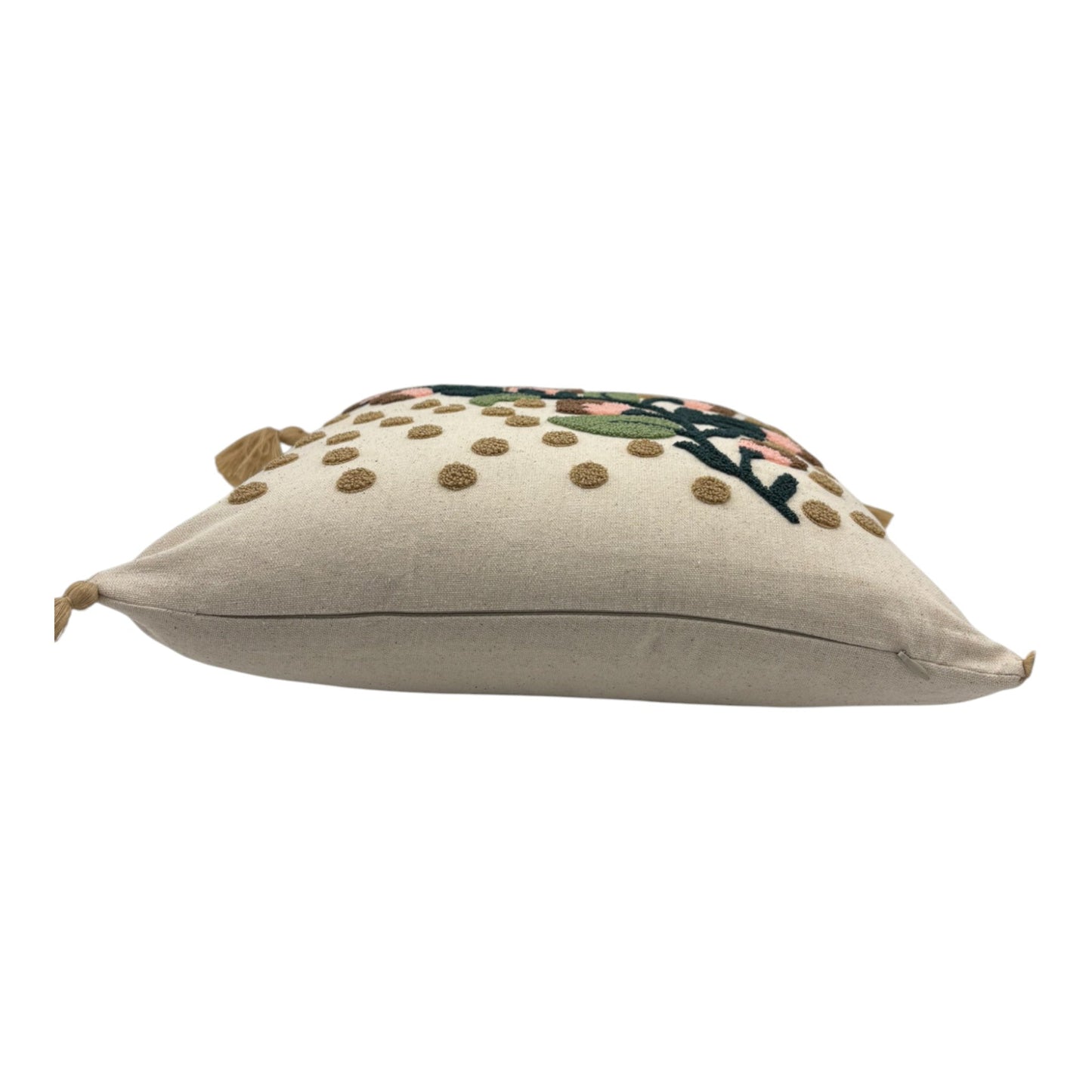 Dekokissen mit Punch Stickerei - Blume - Nelke - 43 x 43cm