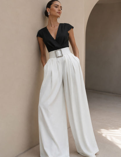 High Waist Palazzo Hose mit Gürtel