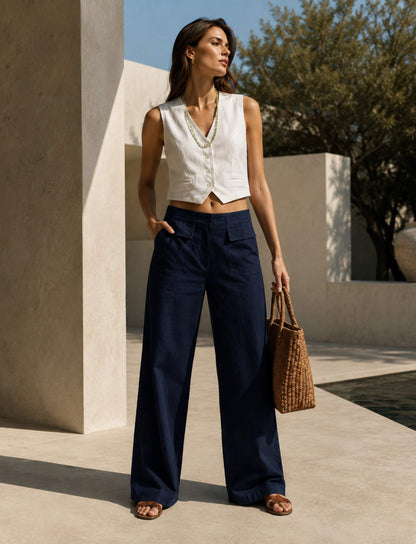 Damenhose mit weitem Bein
