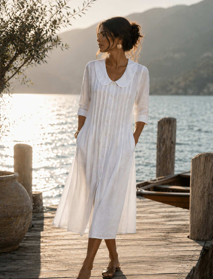Klassisches Maxikleid mit Knopfleiste