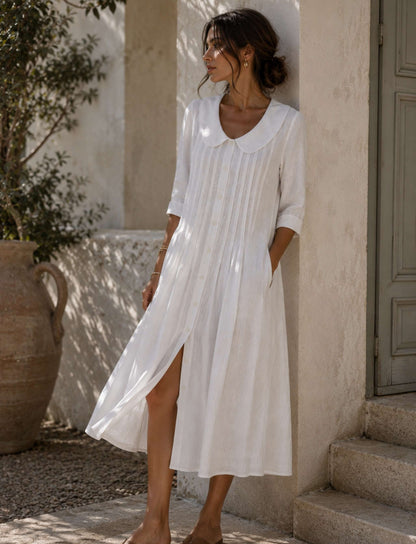 Klassisches Maxikleid mit Knopfleiste
