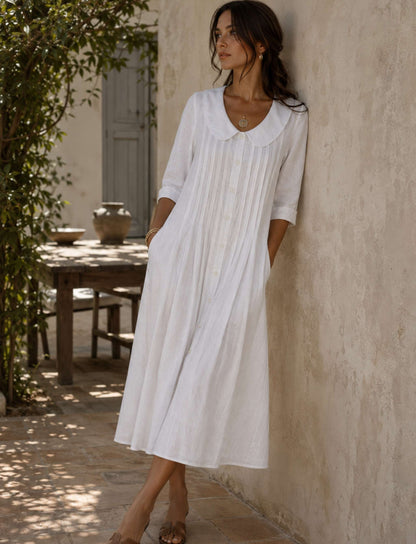 Klassisches Maxikleid mit Knopfleiste