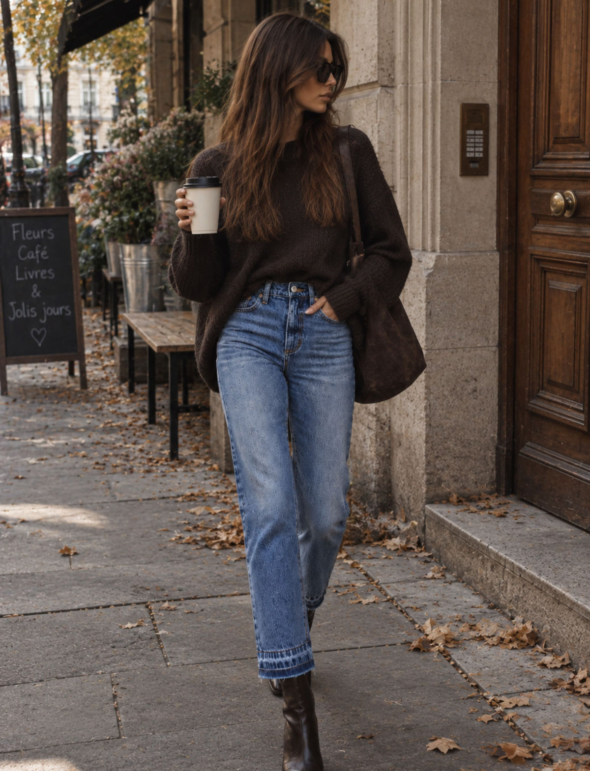 Damen Cropped Jeans High Waist mit Fransen