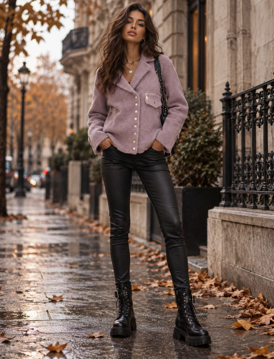 Blousonjacke mit Druckknöpfen und Reißverschlusstaschen