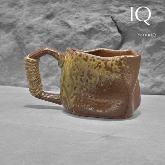 Handgefertigte Keramiktasse – Rustikales Unikat – Braun und Erdtöne –  230 ml