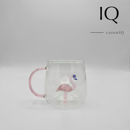 Glastasse mit 3D-Figur – Flamingo – 380 ml
