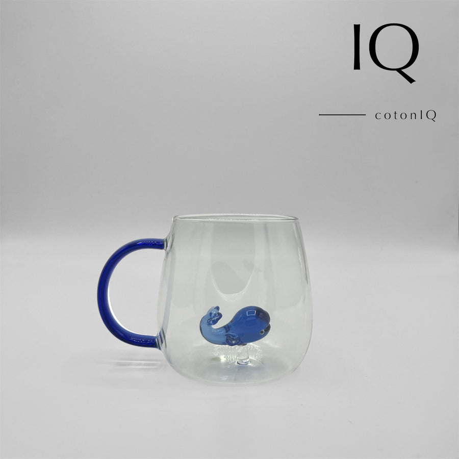 Glastasse mit 3D-Figur – Wal – 380 ml