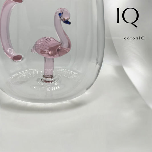 Glastasse mit 3D-Figur – Flamingo – 380 ml