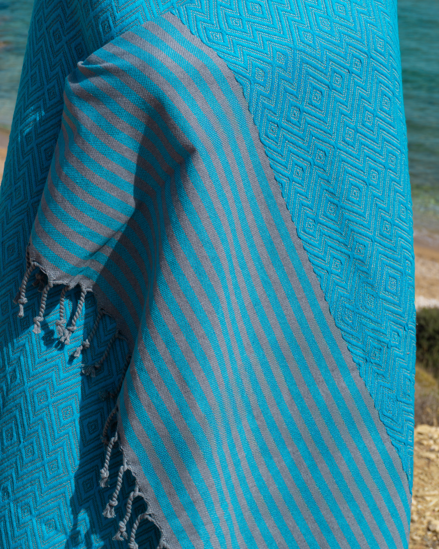 SAHARA Hammam Beach Towel, Spa Sauna Towel - Turquoise-1
