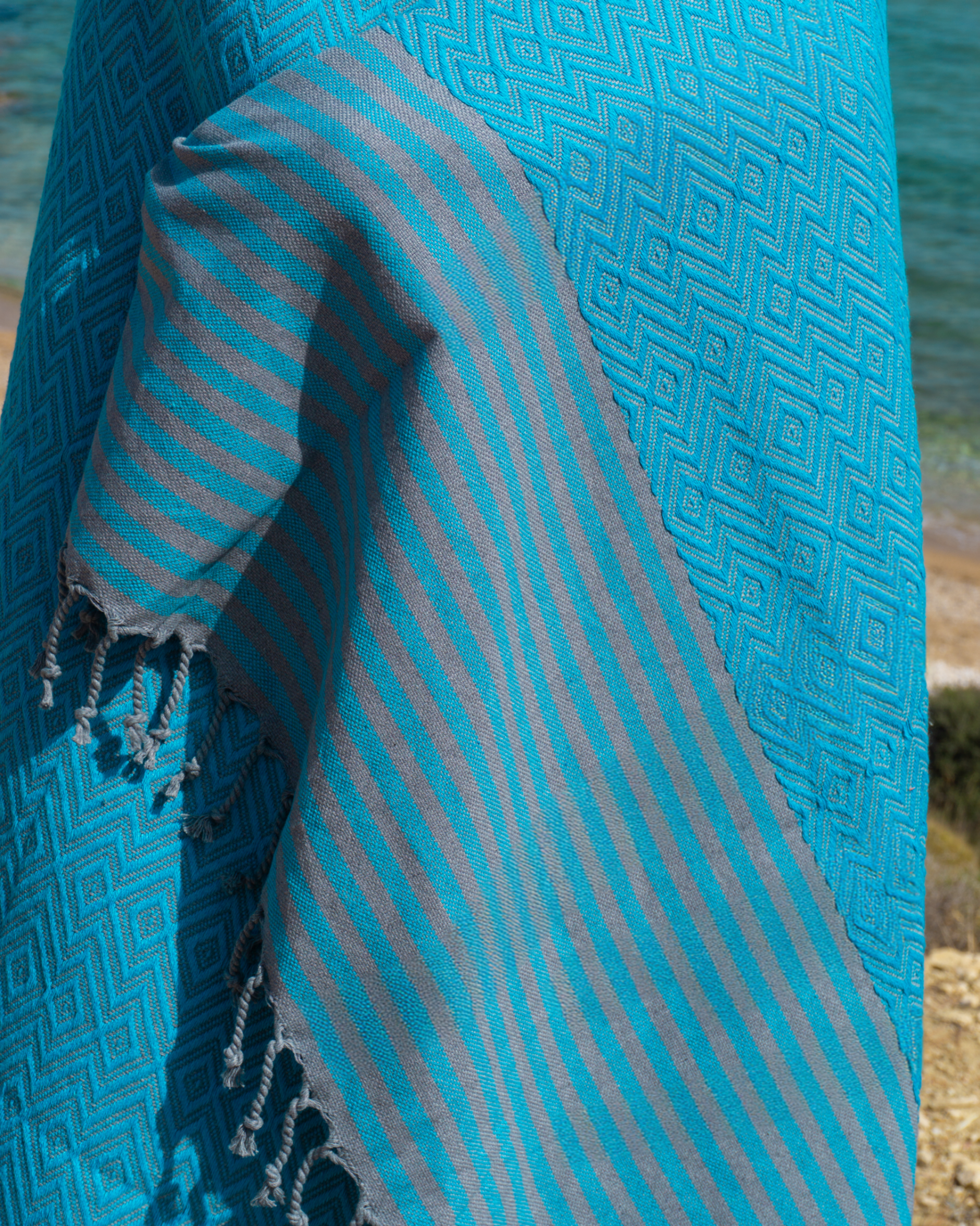 SAHARA Hammam Beach Towel, Spa Sauna Towel - Turquoise-1