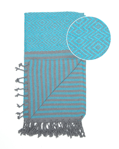 SAHARA Hammam Beach Towel, Spa Sauna Towel - Turquoise-2