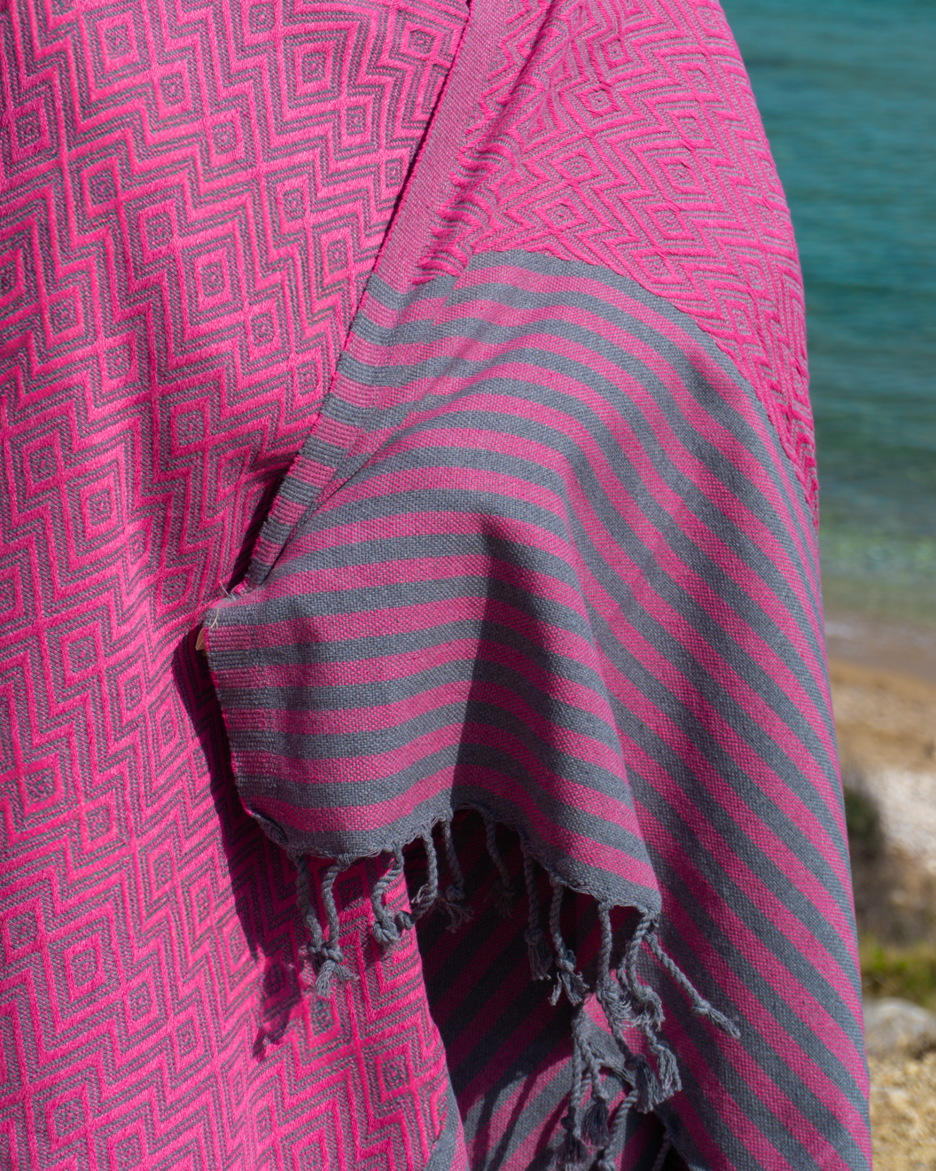 SAHARA Hammam Beach Towel, Spa Sauna Towel - Cherry Red-1