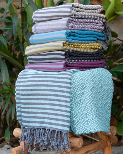 SAHARA Hammam Beach Towel, Spa Sauna Towel - Turquoise-4