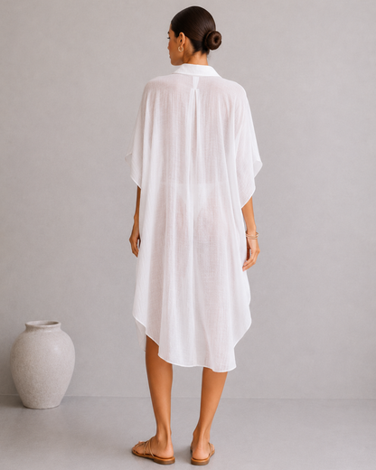 Damen Strandkleid mit Knopfleiste