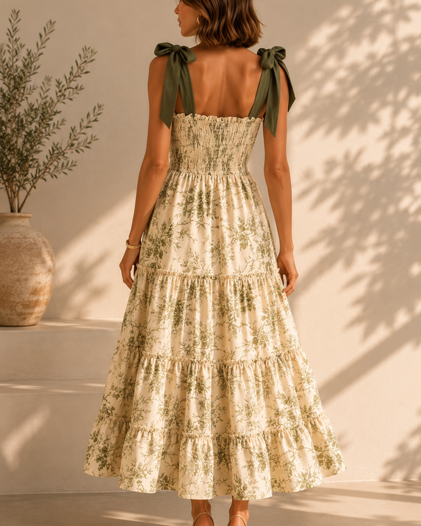 Midi-Kleid mit Bindeträgern