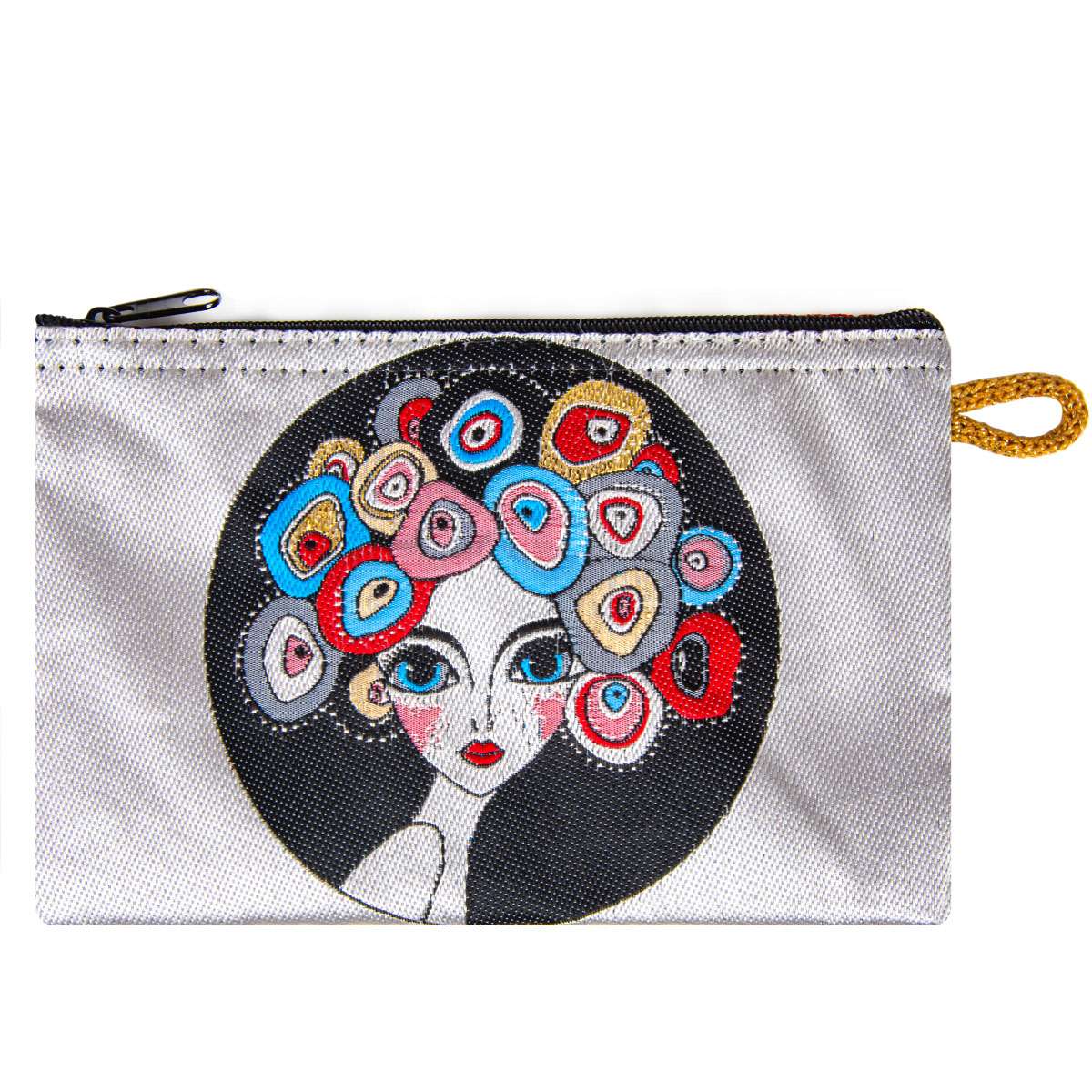 Kleingeldtasche mit Evil-Eye Motiv - 10x15cm