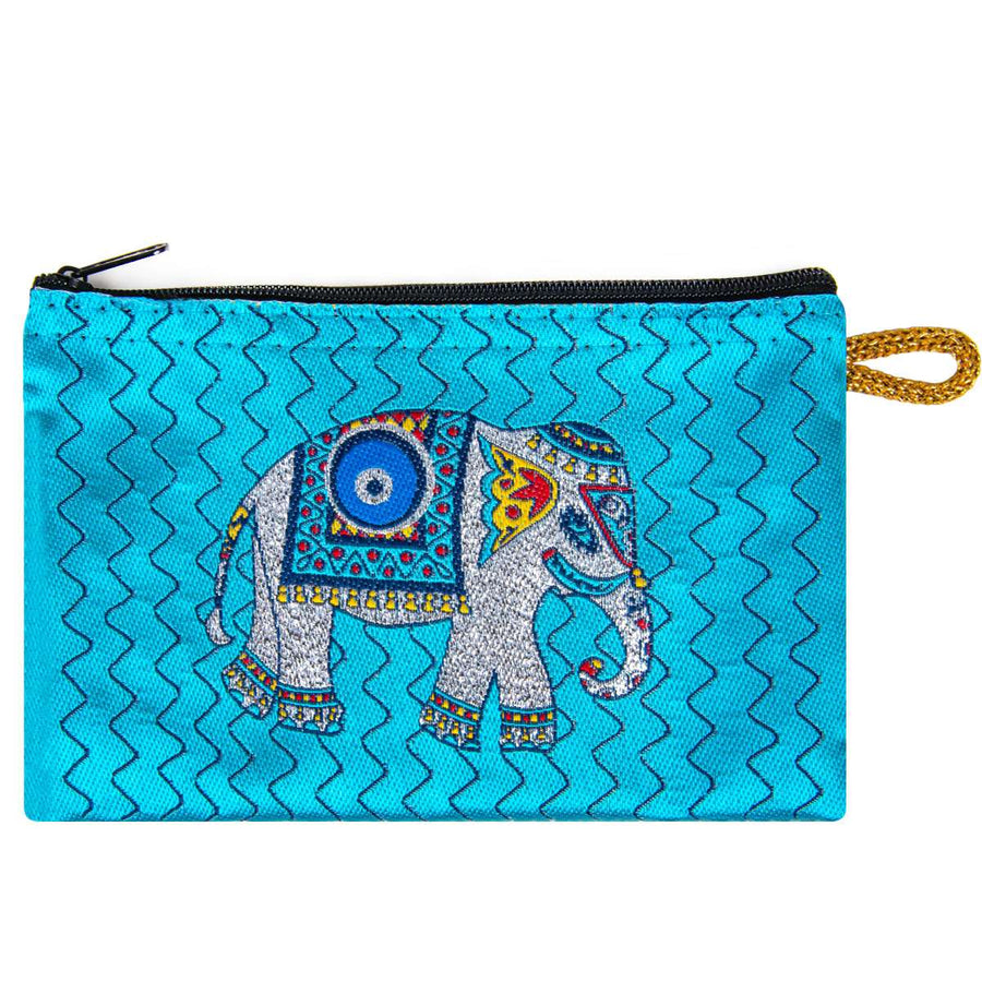 Kleingeldtasche mit Elefantenmotiv - 10x15cm