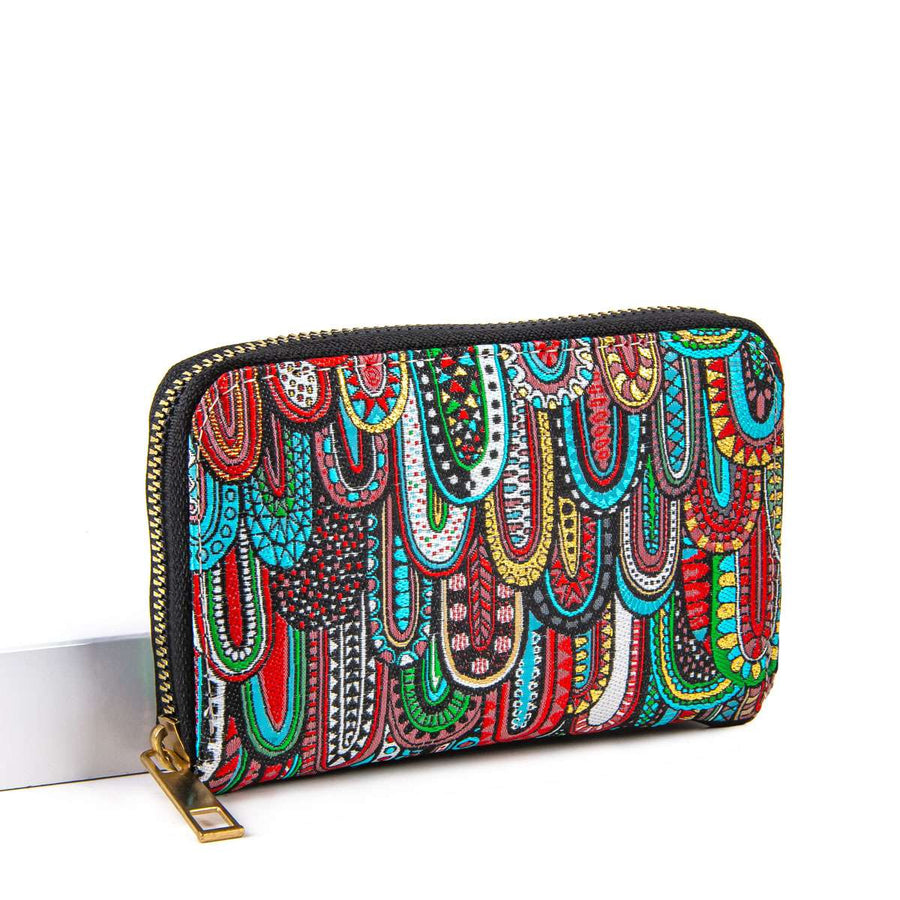 Geldbörse im Boho-Design - Kaktus - 14,5x8,5x2,5cm