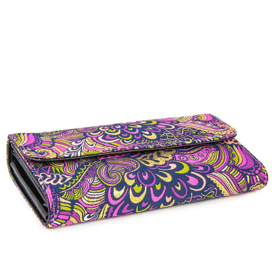 Geldbörse mit Druckknopfverschluss - Flower - 19x10x3,5cm