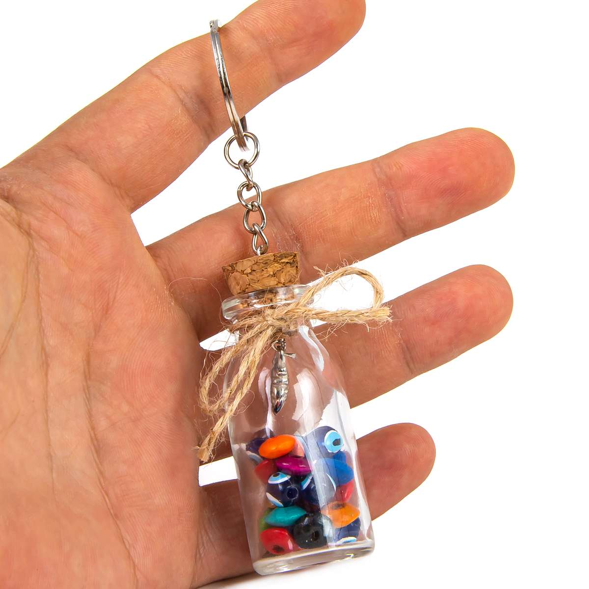 Glas Schlüsselanhänger  - Bunt- 12 x 3cm