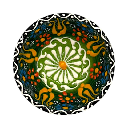 Keramikschale - Blume - Dunkelgrün - 8cm