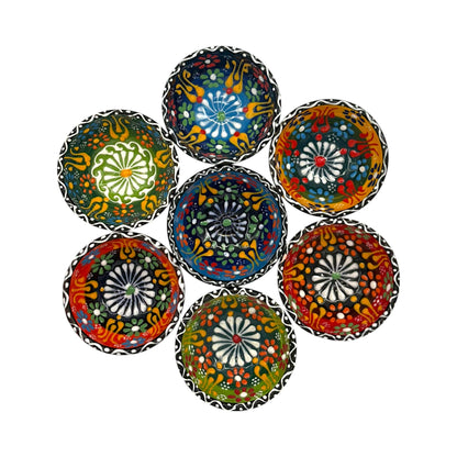 Keramikschale - Blume - Dunkelgrün - 8cm
