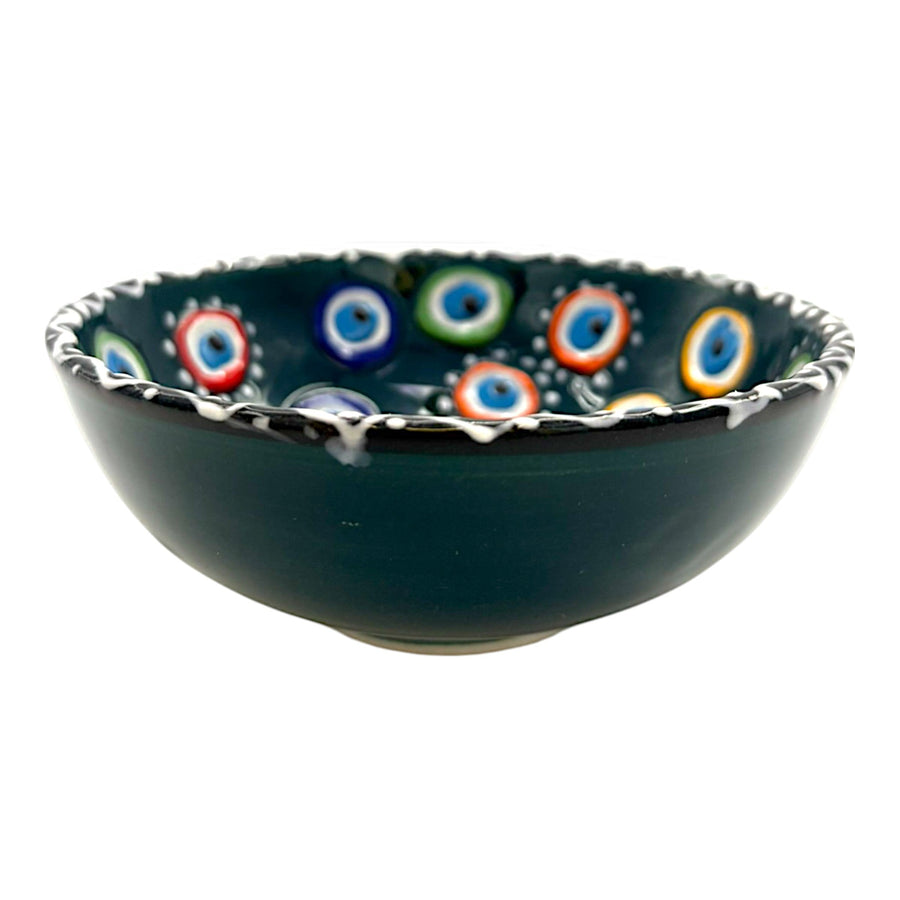 Keramikschale - Evil Eye - Dunkelgrün - 12cm