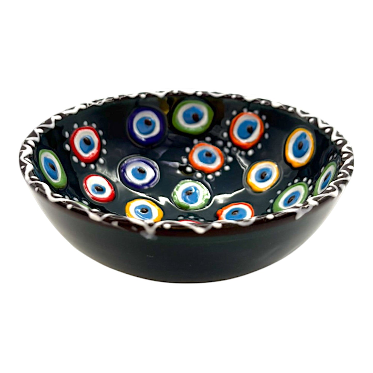 Keramikschale - Evil Eye - Dunkelgrün - 12cm