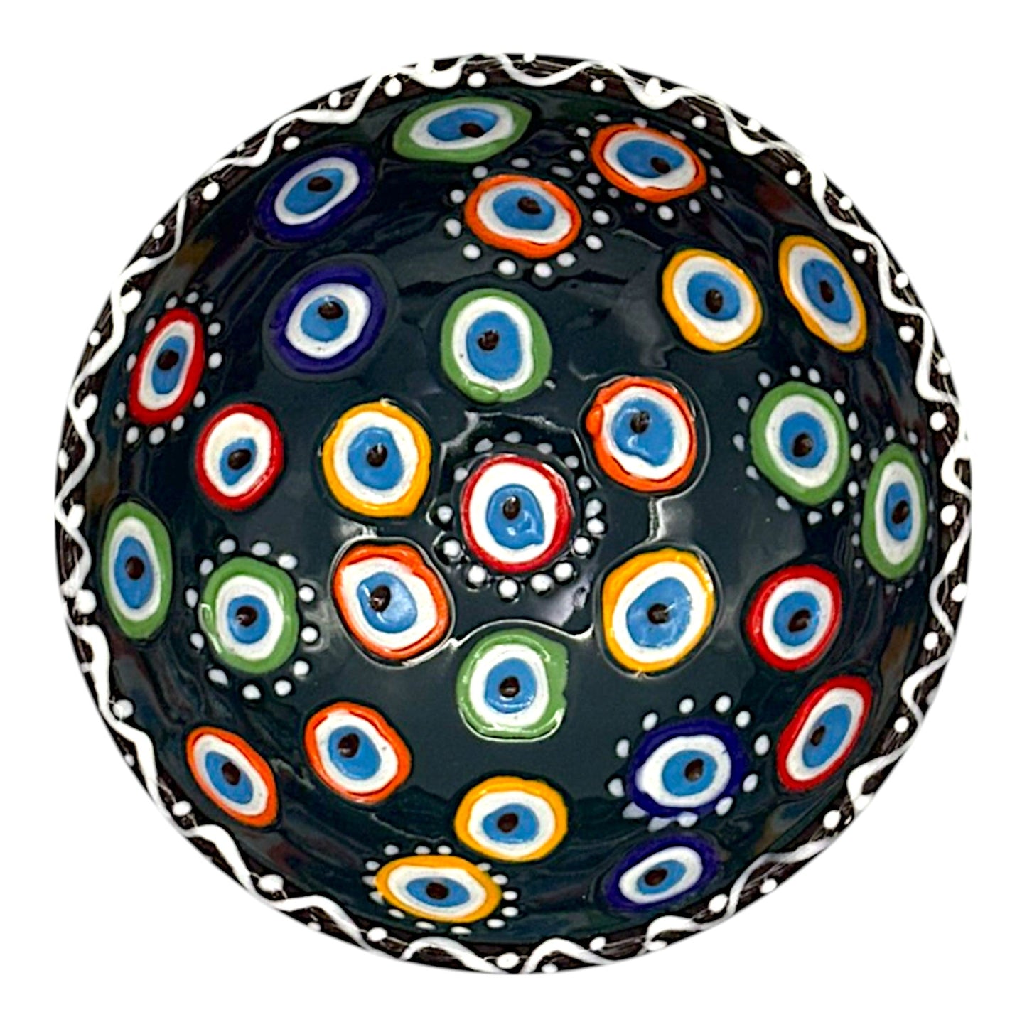 Keramikschale - Evil Eye - Dunkelgrün - 12cm
