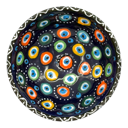 Keramikschale - Evil Eye - Dunkelblau - 12cm