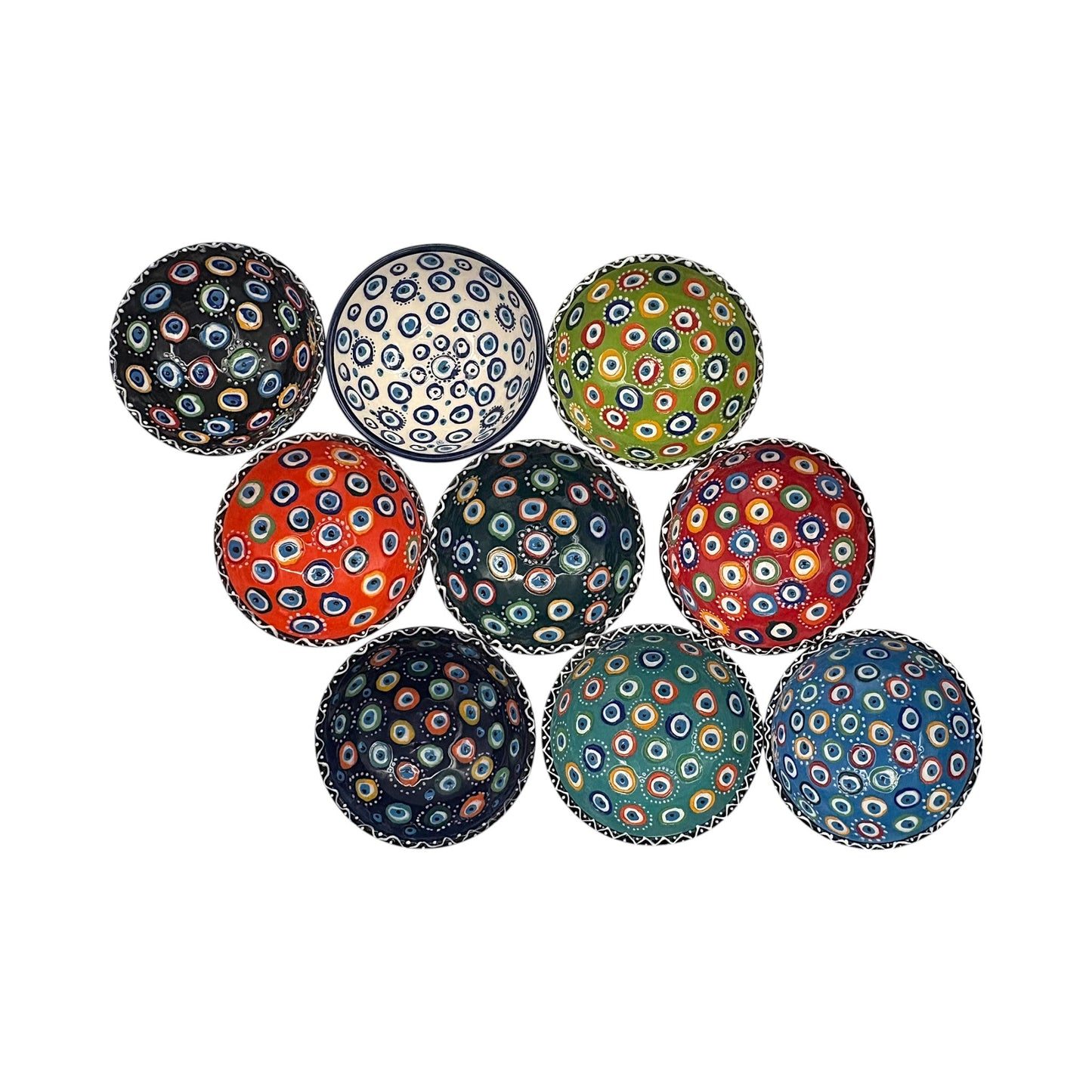 Keramikschale - Evil Eye - Dunkelgrün - 12cm