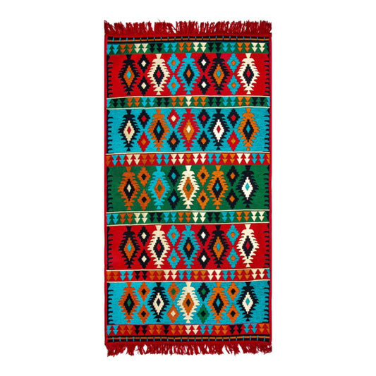 Teppich mit Kilim Motiven - Bunt - 150x80x1cm