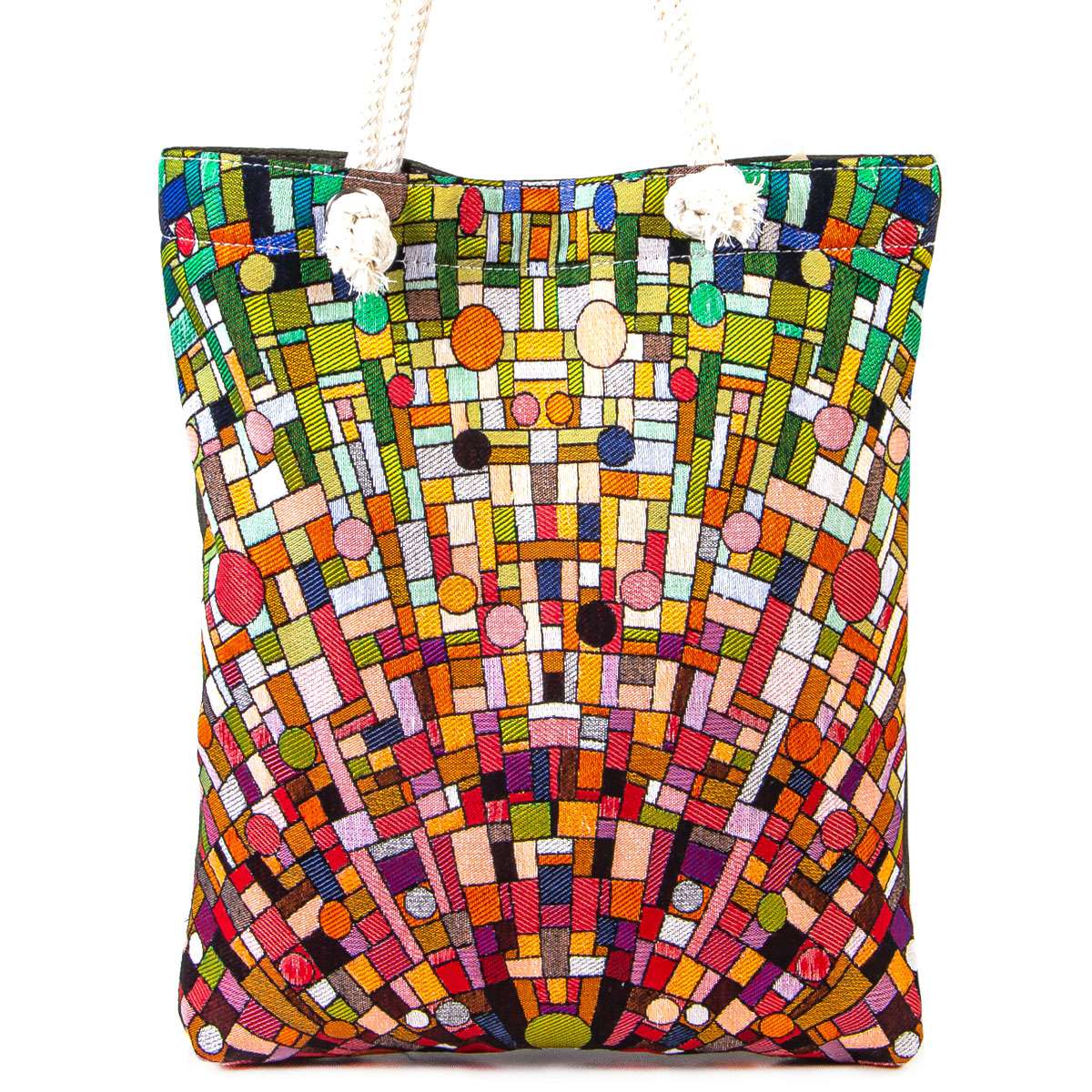 Schultertasche - Boho-Style - Mozaik - 38x35cm