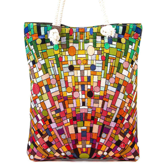 Schultertasche - Boho-Style - Mozaik - 38x35cm