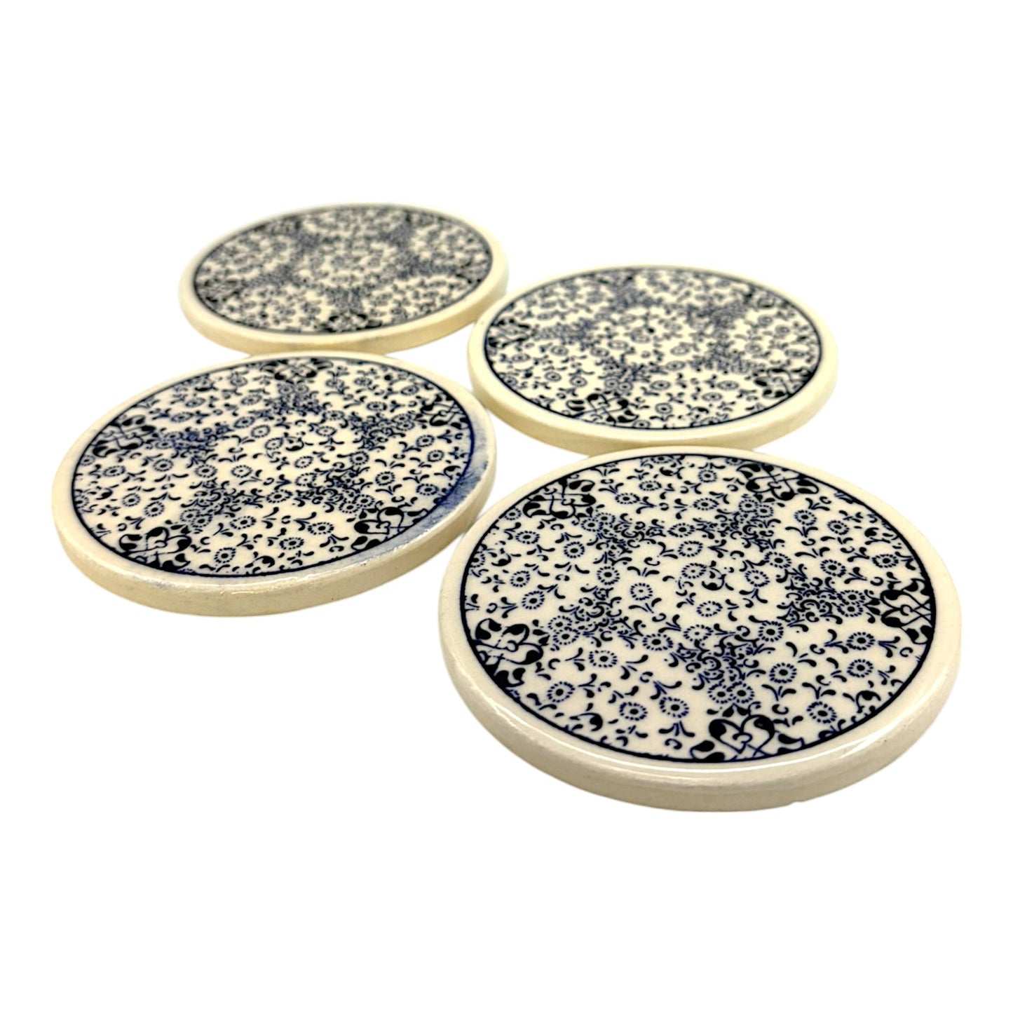 Keramik-Untersetzer - 4er Set - Gänseblümchen- 9cm