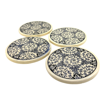 Keramik-Untersetzer - 4er Set - Gänseblümchen- 9cm