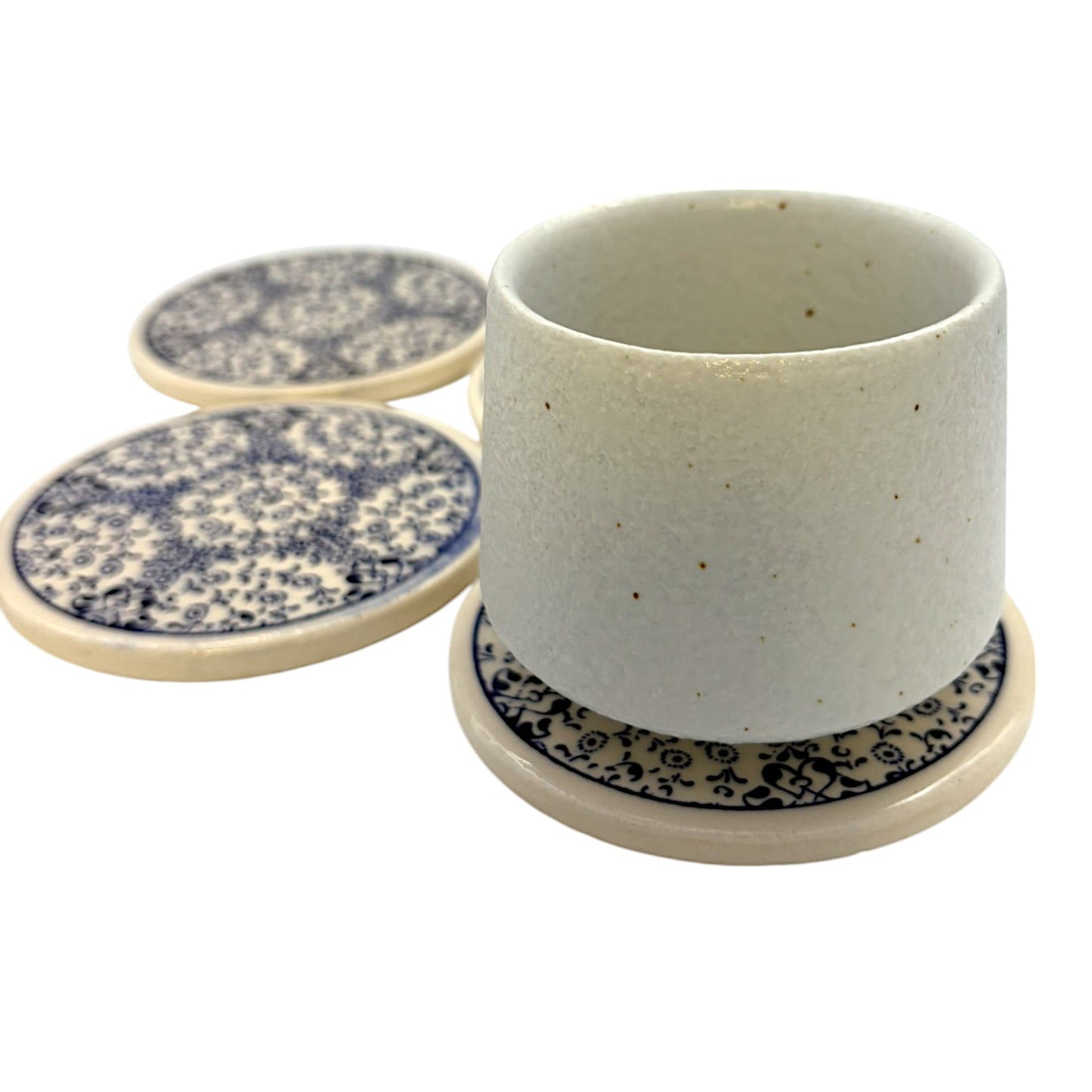 Keramik-Untersetzer - 4er Set - Gänseblümchen- 9cm