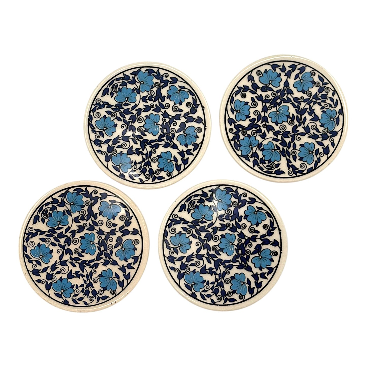 Keramik-Untersetzer - 4er Set - Hibiskusblüte - 9cm