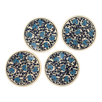 Keramik-Untersetzer - 4er Set - Hibiskusblüte - 9cm