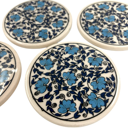 Keramik-Untersetzer - 4er Set - Hibiskusblüte - 9cm