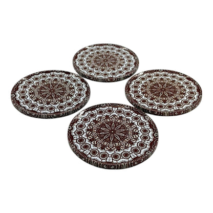Untersetzter aus Metall - 4er Set - Mandala - Braun - 9cm