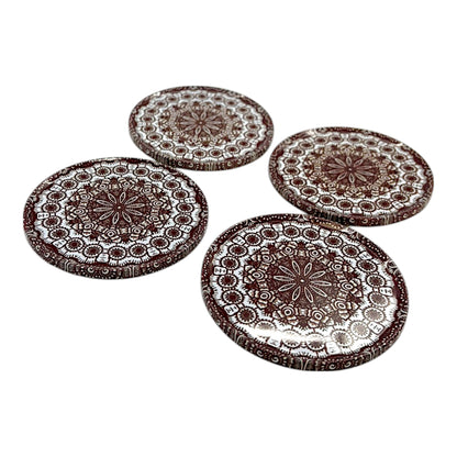 Untersetzter aus Metall - 4er Set - Mandala - Braun - 9cm