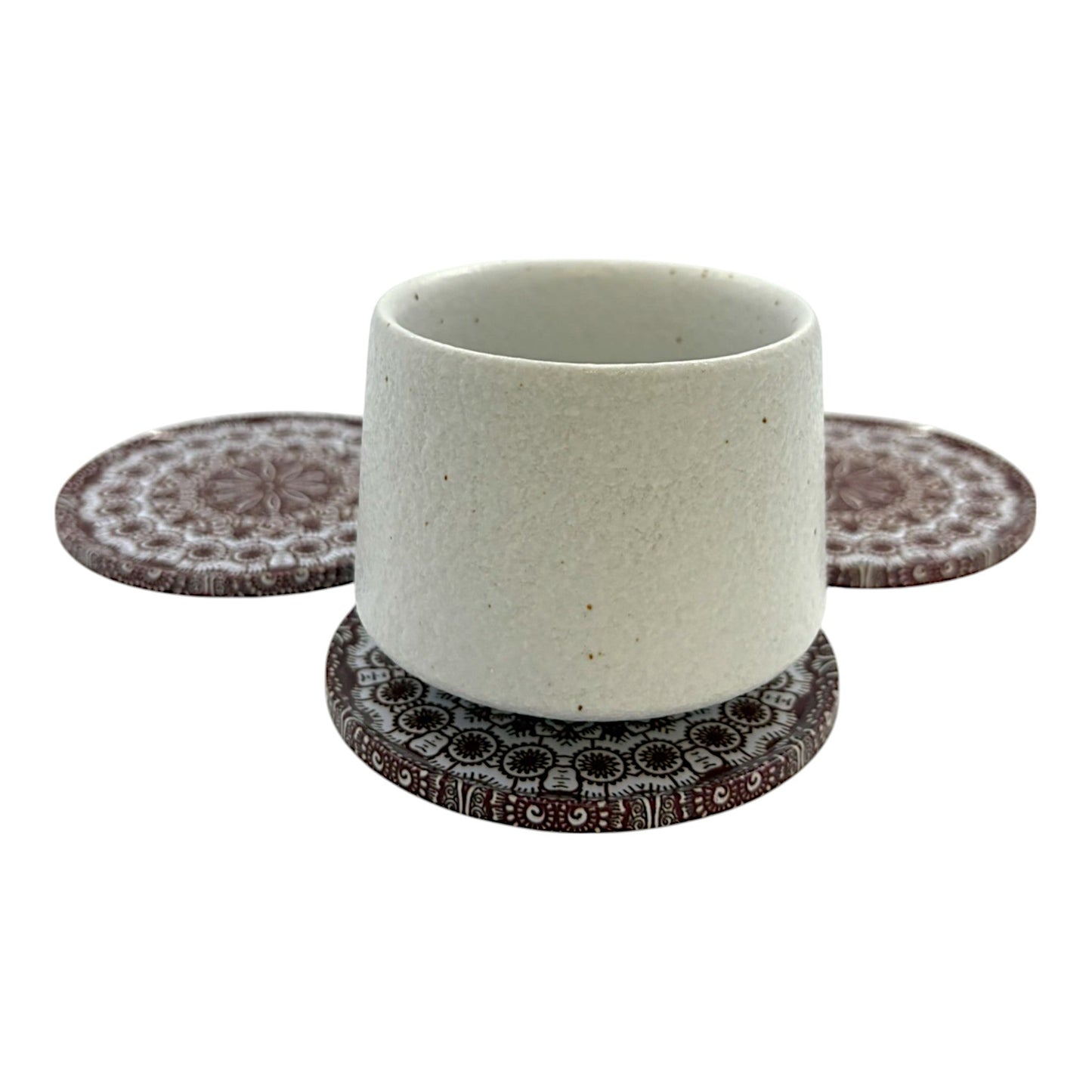 Untersetzter aus Metall - 4er Set - Mandala - Braun - 9cm