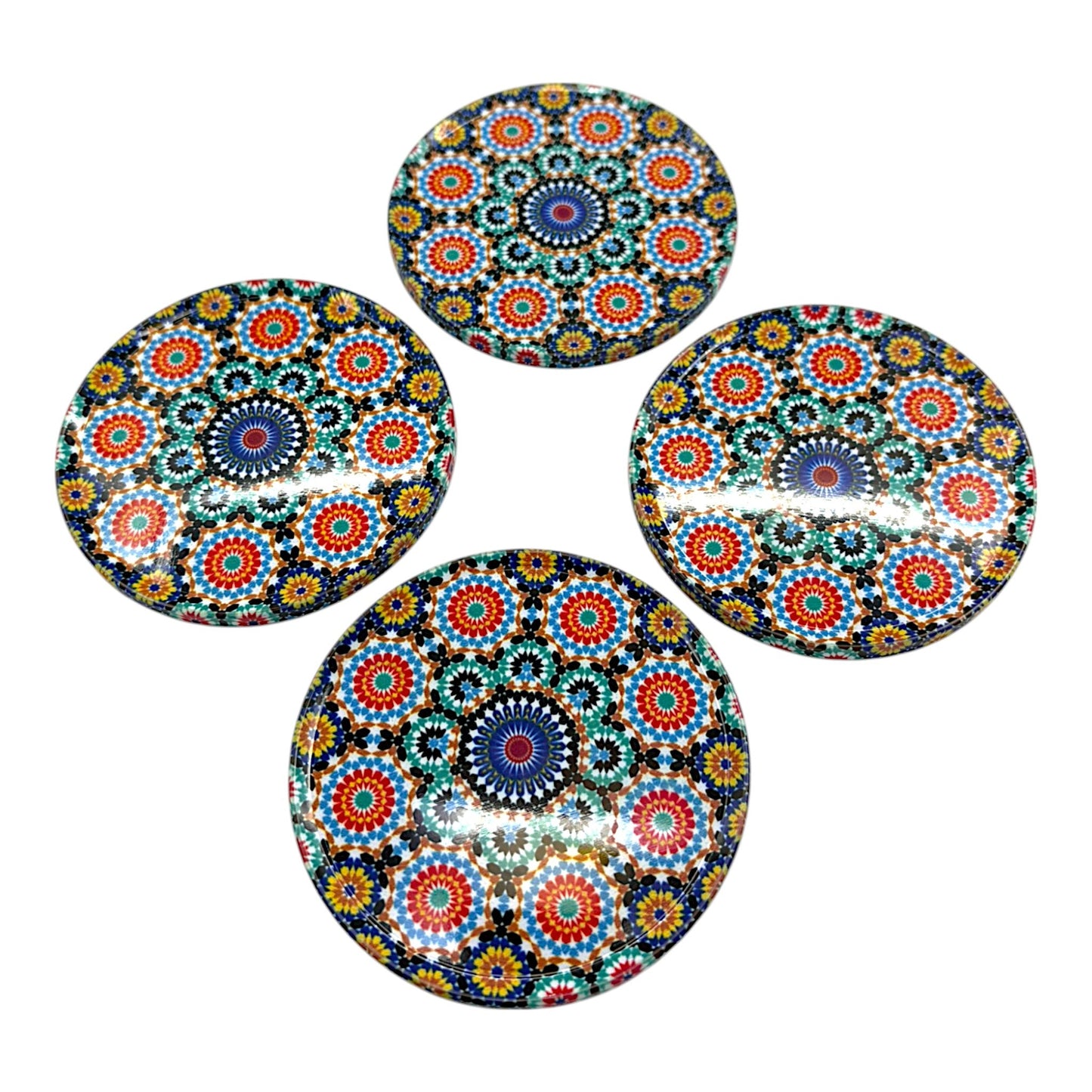 Untersetzter aus Metall - 4er Set - Mandala - Bunt - 9cm