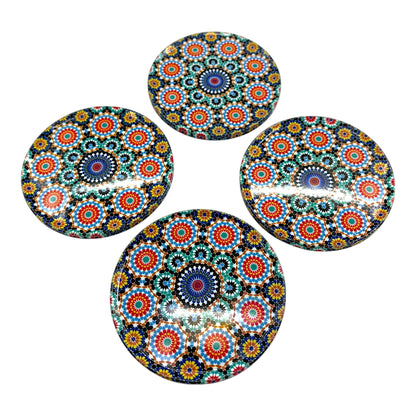 Untersetzter aus Metall - 4er Set - Mandala - Bunt - 9cm
