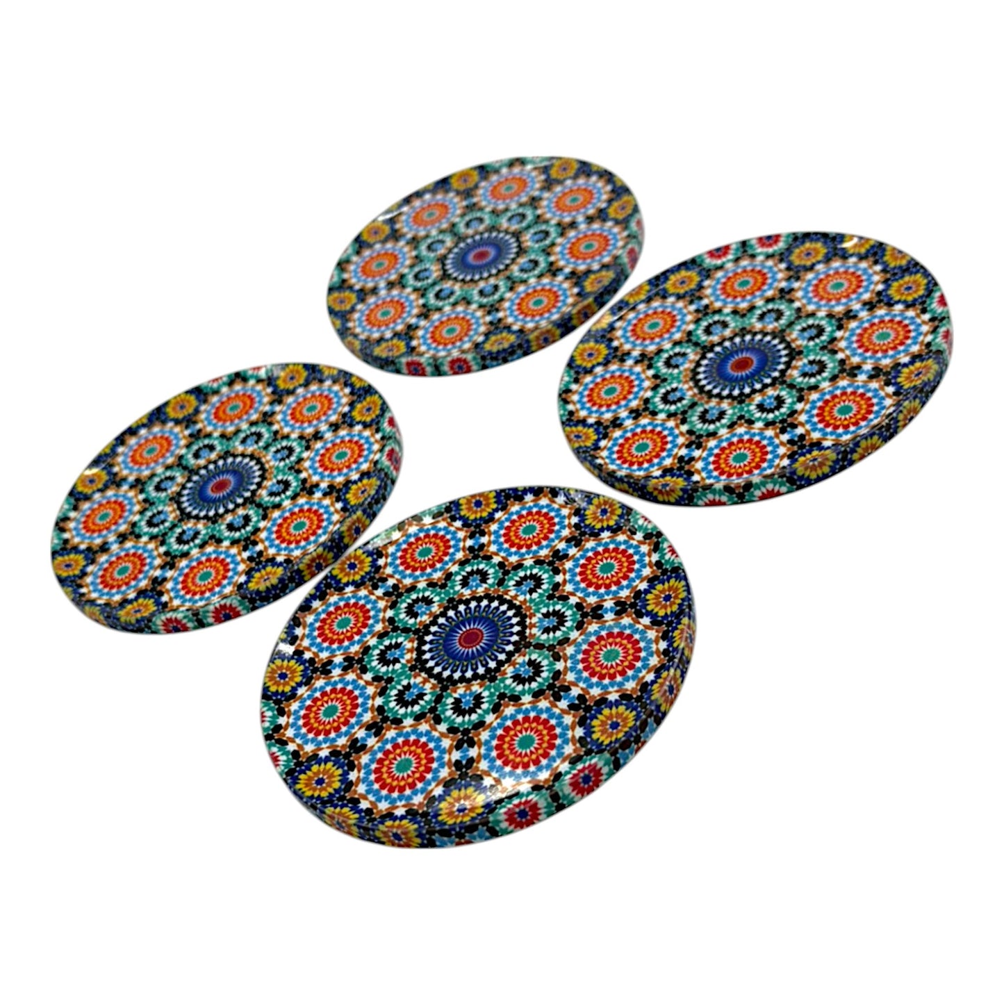 Untersetzter aus Metall - 4er Set - Mandala - Bunt - 9cm