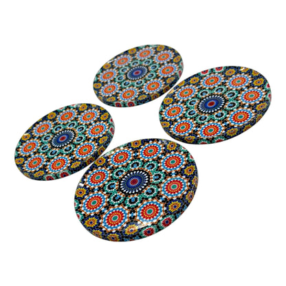 Untersetzter aus Metall - 4er Set - Mandala - Bunt - 9cm