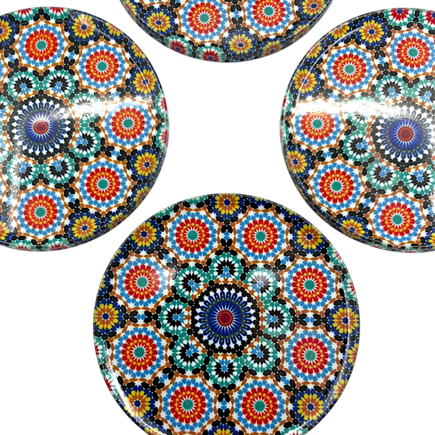 Untersetzter aus Metall - 4er Set - Mandala - Bunt - 9cm